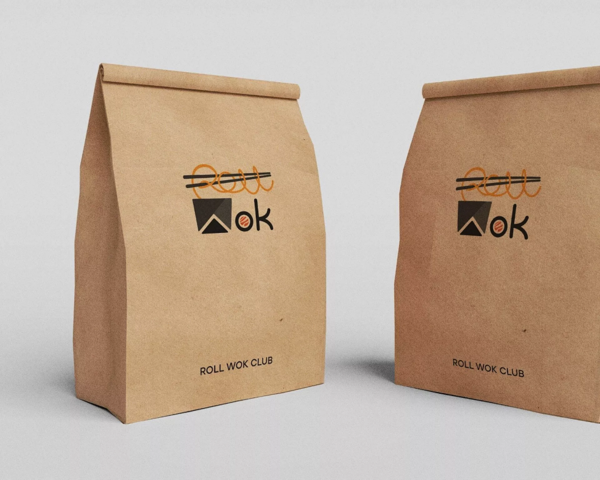 Создание дизайна упаковки суши-бара «Roll Wok Club» в Климовске